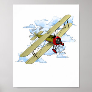 Classic Aviation Biplane Poster