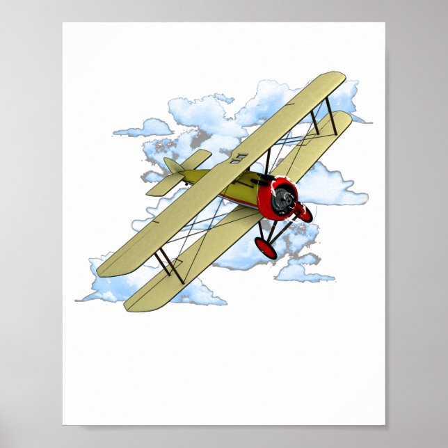 Classic Aviation Biplane Poster (Front)