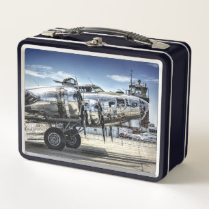 Classic b-17 wwii bomber metal lunch box