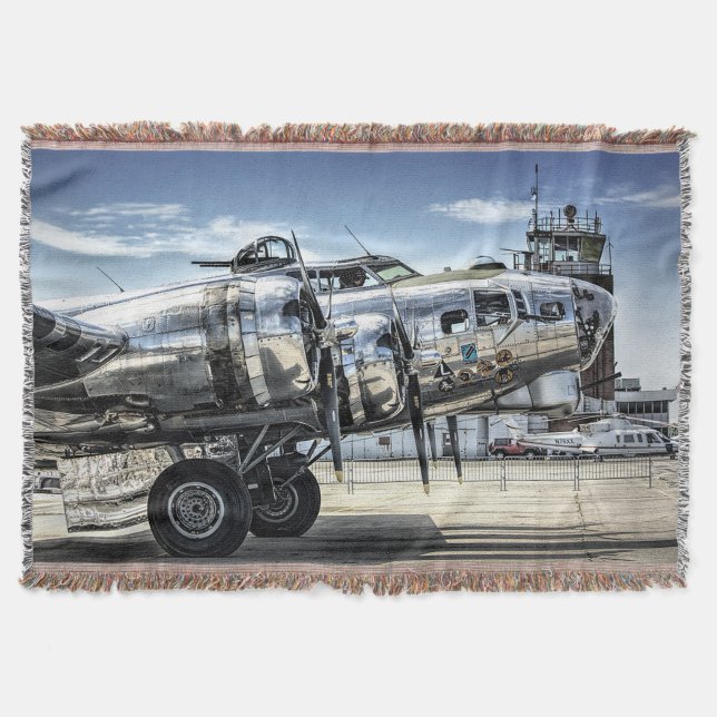 Classic b-17 wwii bomber throw blanket (Front)