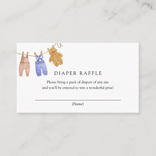 Classic Baby Diaper Raffle Card (Front)