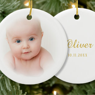 Classic Baby Photo Ceramic Tree Decoration