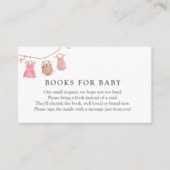 Classic Baby Pink Books for Baby Enclosure Card (Front)