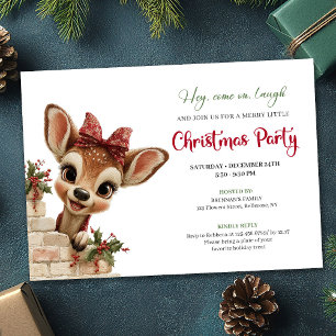 Classic Baby Reindeer Watercolor Cute Party Invite