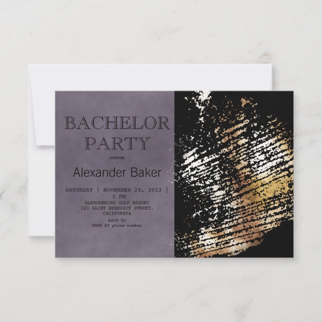 Classic Bachelor Party invitation.  Invitation (Front)