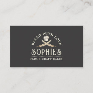 Classic Baker's Logo Black Business Card