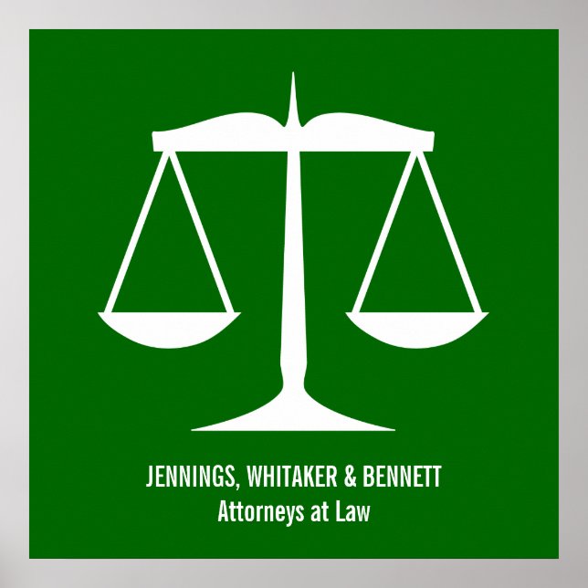 Classic Balanced Scales of Justice Art Poster (Front)