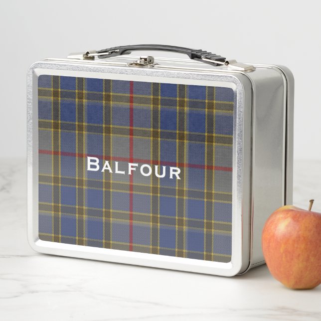 Classic Balfour Tartan Plaid Custom Metal Lunch Box (In Situ)