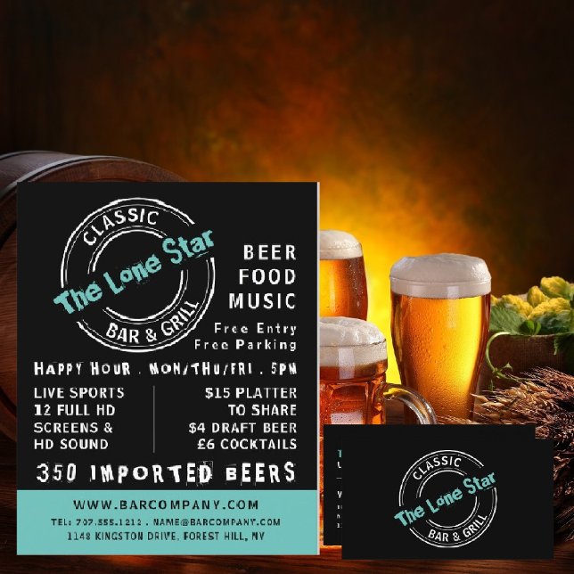 Classic Bar & Grill Logo, Pub/Brewery Business Card (Creator Uploaded)