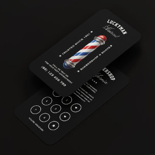 Classic Barber Pole Red White Blue Loyalty Card