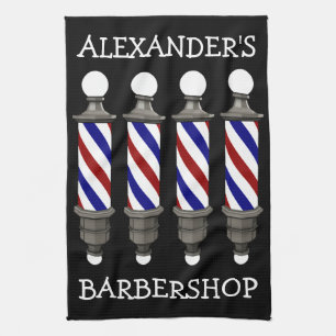 Classic Barber Poles Bar Towel Personalise