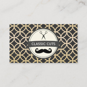 Classic Barber Shop Circle Pattern Business Card