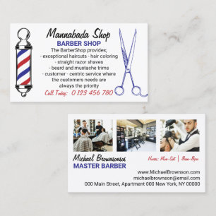 Classic Barber Shop Hair Salon Business Card