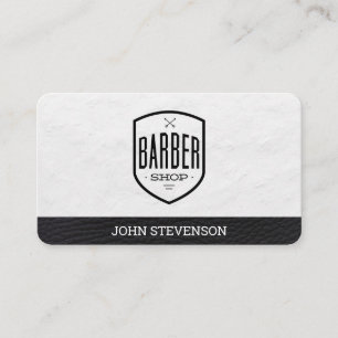 Classic   Barber Shop   Leather Trim Business Card