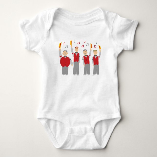 Classic Barbershop Quartet Baby Bodysuit (Front)