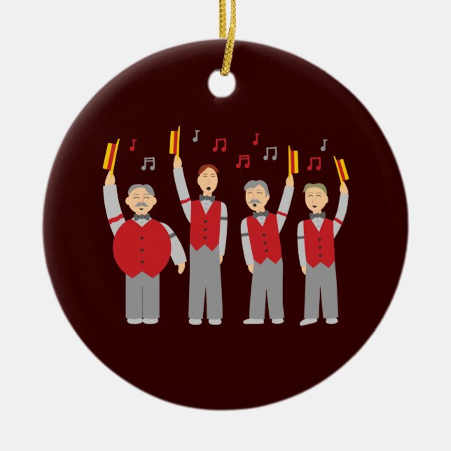 Classic Barbershop Quartet Ceramic Tree Decoration (Front)