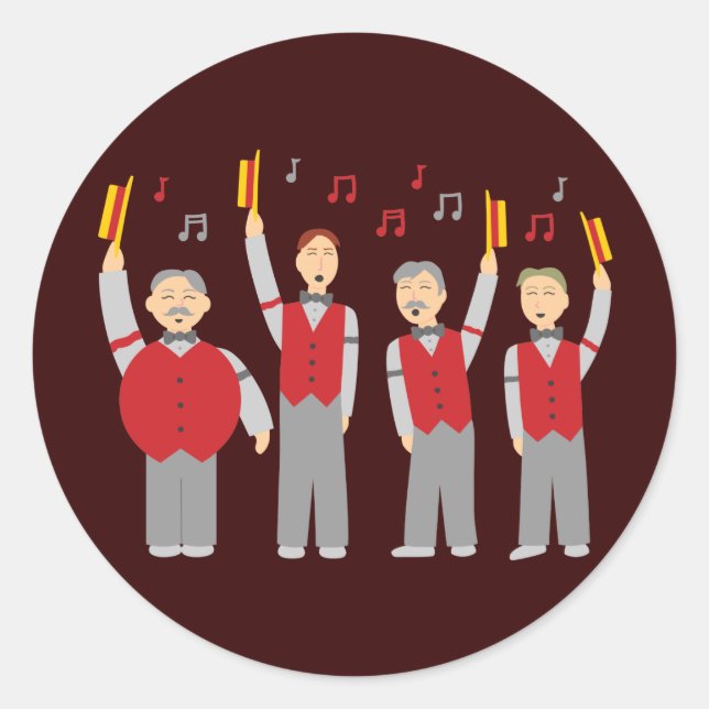 Classic Barbershop Quartet Round Sticker (Front)