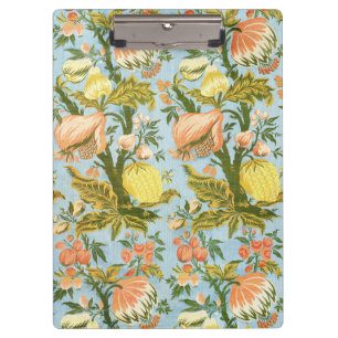 Classic Baroque Floral Fruit Damask Textile Clipboard