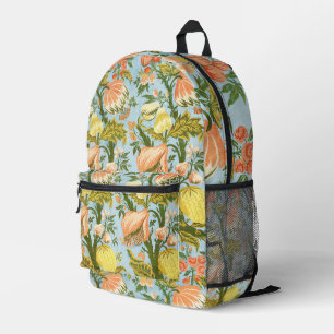 Classic Baroque Floral Fruit Damask Textile Printed Backpack