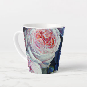 Classic Baroque Roses Floral Design Latte Mug