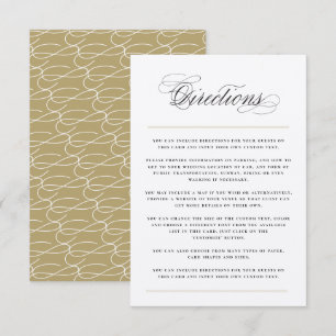 Classic Bars Directions Wedding Enclosure Card