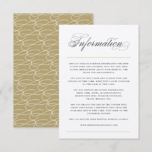 Classic Bars Information Wedding Enclosure Card