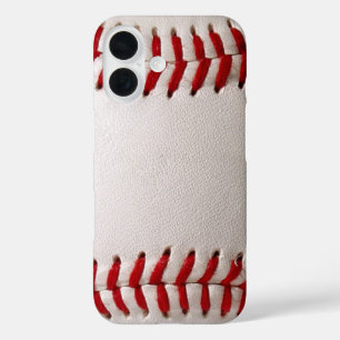 Classic Baseball and Softball Red Stitching iPhone 16 Case