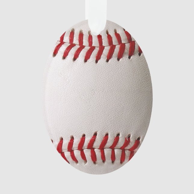 Classic Baseball and Softball Red Stitching Ornament (Front)