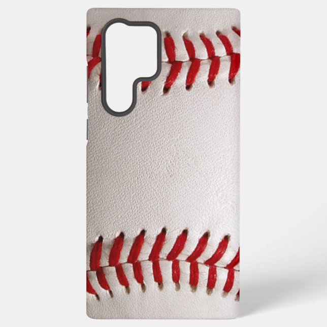 Classic Baseball and Softball Red Stitching Samsung Galaxy S22 Ultra Case (Back)