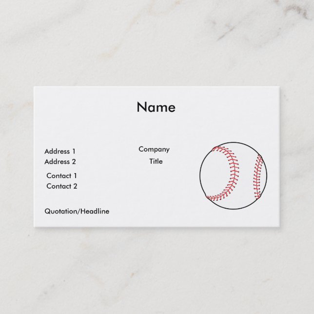 classic baseball design business card (Front)
