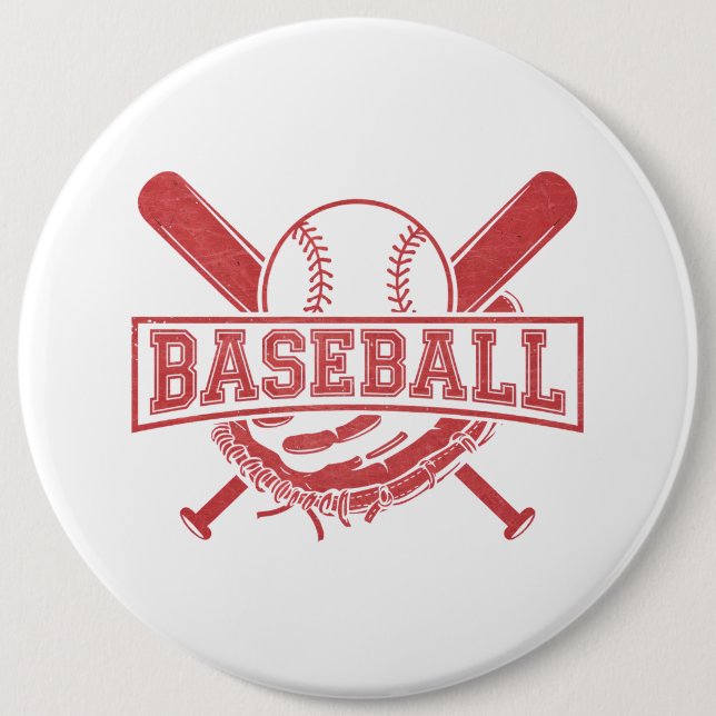 Classic Baseball Emblem 6 Cm Round Badge (Front)