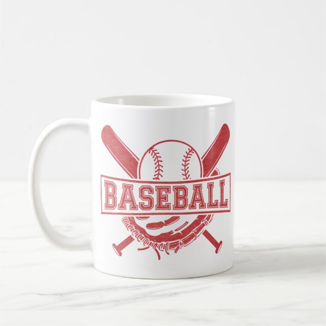 Classic Baseball Emblem Coffee Mug (Left)