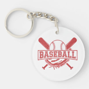 Classic Baseball Emblem Key Ring