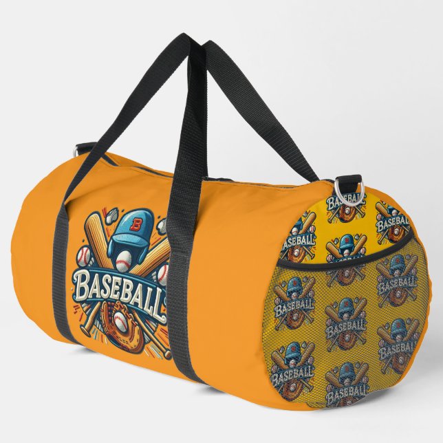 Classic Baseball Essentials / Stylish Retro Legend Duffle Bag (Right Corner)