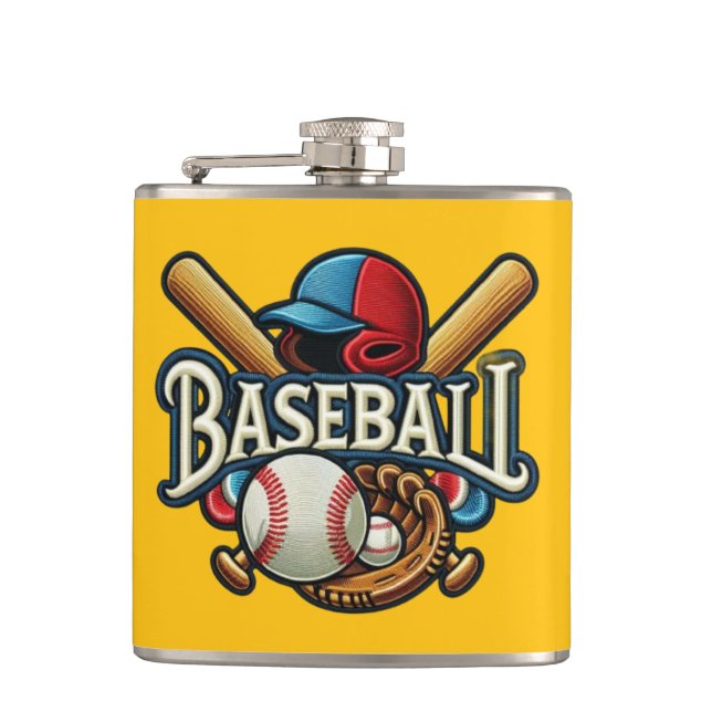 Classic Baseball Essentials / Stylish Retro Legend Hip Flask (Front)