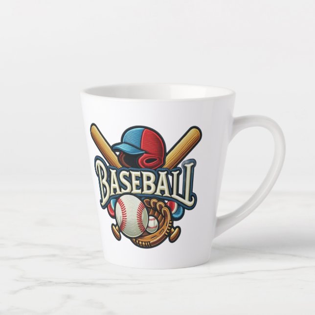 Classic Baseball Essentials / Stylish Retro Legend Latte Mug (Right)