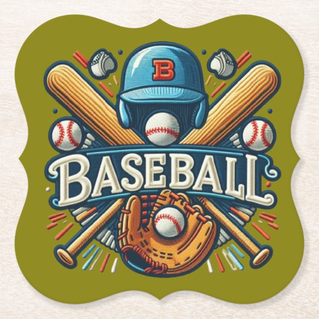 Classic Baseball Essentials / Stylish Retro Legend Paper Coaster (Front)