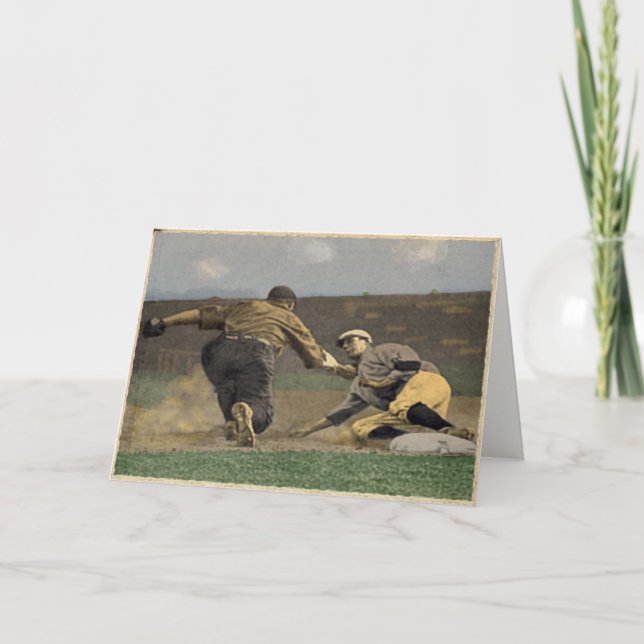 Classic Baseball Greetings Card (Front)