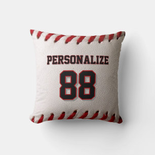 Classic Baseball Stitch Custom Name and Number Cushion