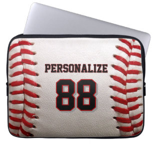 Classic Baseball Stitch Custom Name and Number Laptop Sleeve