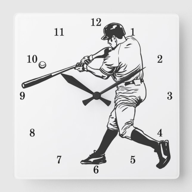 Classic Baseball Wall Clock (Front)