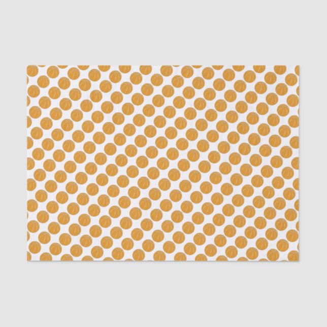 Classic Basketball Design on White Background Tissue Paper (Front)
