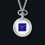 Classic Bauhaus Art Blue Square Necklace Watch<br><div class="desc">Inspired by the Bauhaus movement,  this necklace watch is more than just a timepiece – it's a wearable statement of iconic sophisticated simplicity. Crafted with clean lines,  geometric forms,  and a focus on essential beauty,  this piece seamlessly blends form and function.</div>