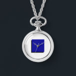 Classic Bauhaus Art Blue Square Necklace Watch<br><div class="desc">Inspired by the Bauhaus movement, this necklace watch is more than just a timepiece – it's a wearable statement of iconic sophisticated simplicity. Crafted with clean lines, geometric forms, and a focus on essential beauty, this piece seamlessly blends form and function.</div>