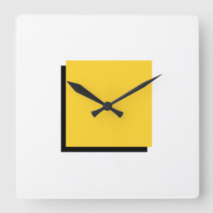 Classic Bauhaus Design Yellow Square Wall Clock