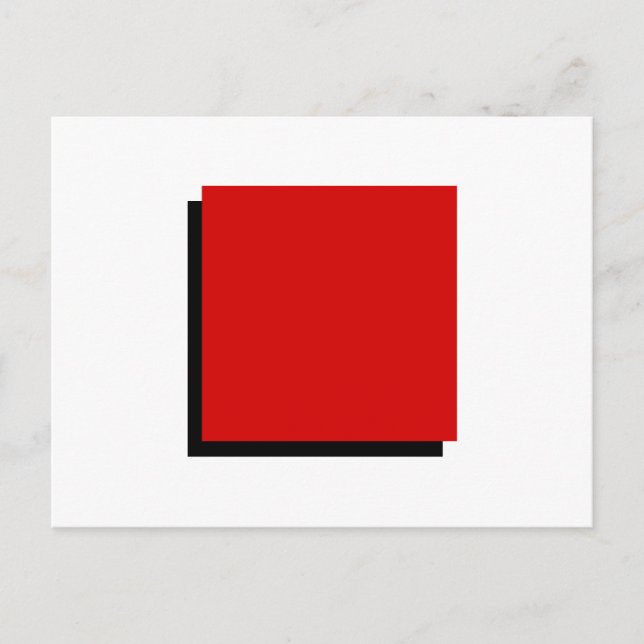 Classic Bauhaus Geometric Art Red Square Postcard (Front)