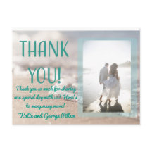 Classic Beach Wedding Thank You Postcard