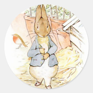 Classic Beatrix Potter Cute Bunny  Classic Round Sticker