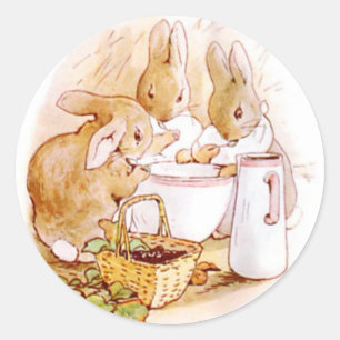 Classic Beatrix Potter Cute Bunny  Classic Round Sticker