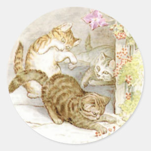 Classic Beatrix Potter Cute Kitten Classic Round Sticker